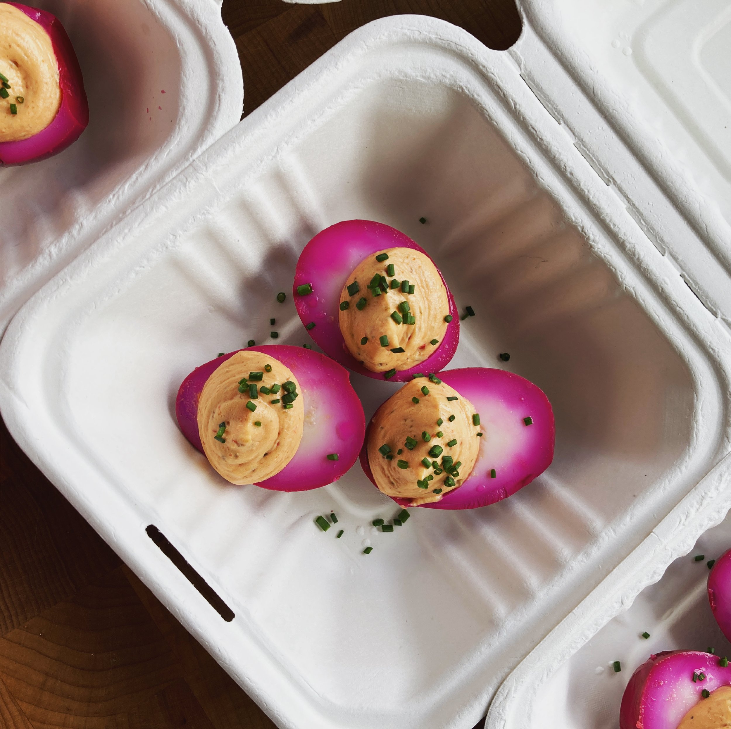 Deviled eggs - private cheffing and takeaway meals in Portland, Oregon - Lepage Food and Drinks. 